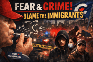 Read more about the article Conservative’s Run Dog Whistle Add About Immigrants Over Crimes Being Committed by People in Asia – Conservative Canadians too Stupid to Dig at All
